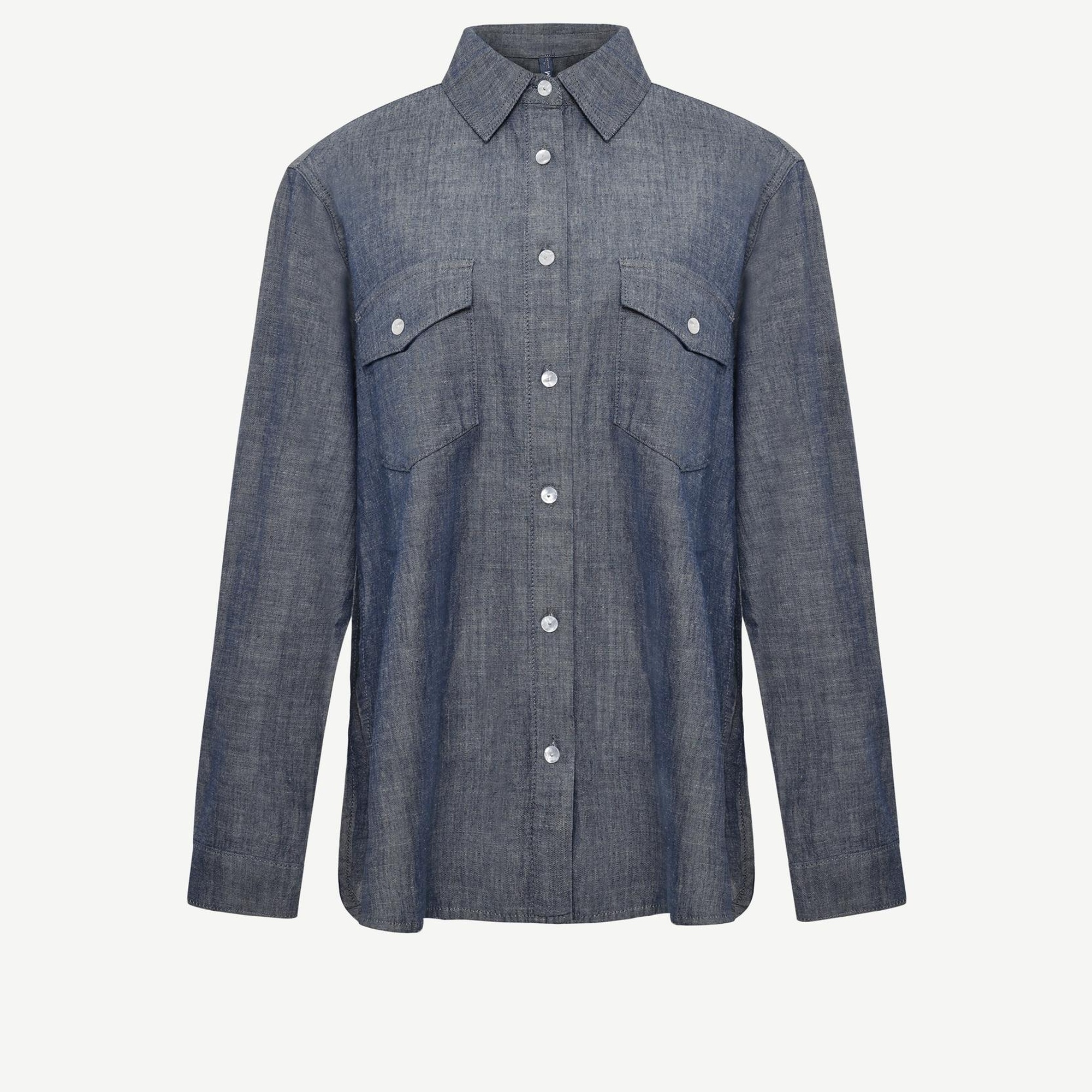 YARGICI Yırtmaç Detaylı Uzun Kollu Denim Gömlek