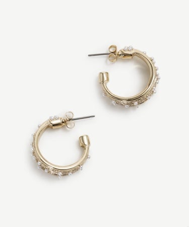  YARGICI Yapay İnci Detaylı Halka Küpe