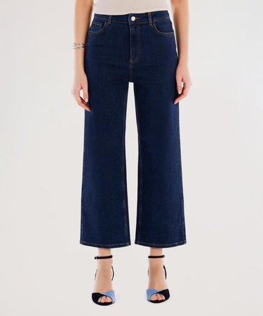  YARGICI Yüksek Bel Cep Detaylı Denim Pantolon