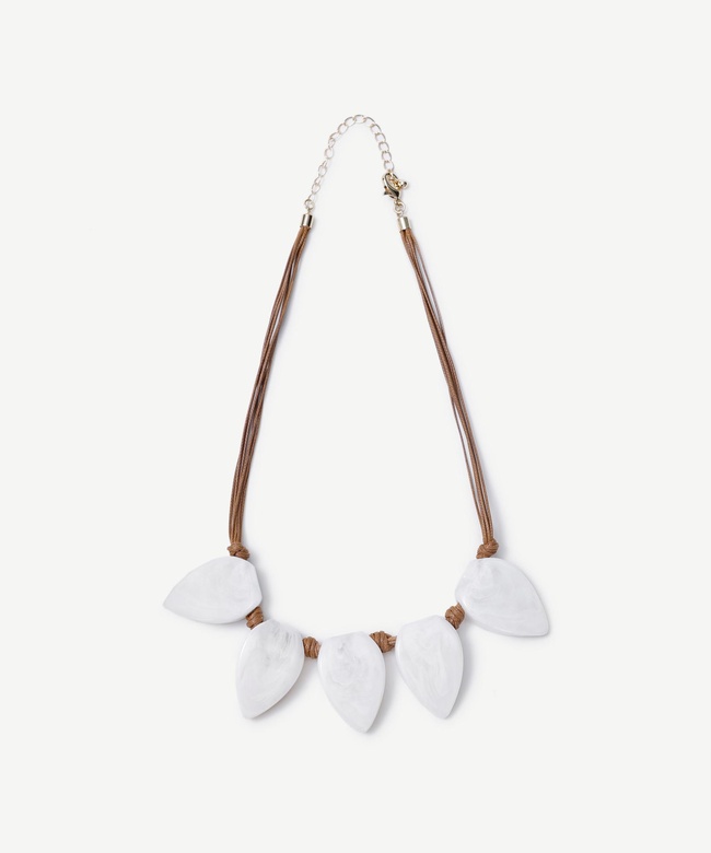  YARGICI Akrilik Taş Detaylı İp Kolye