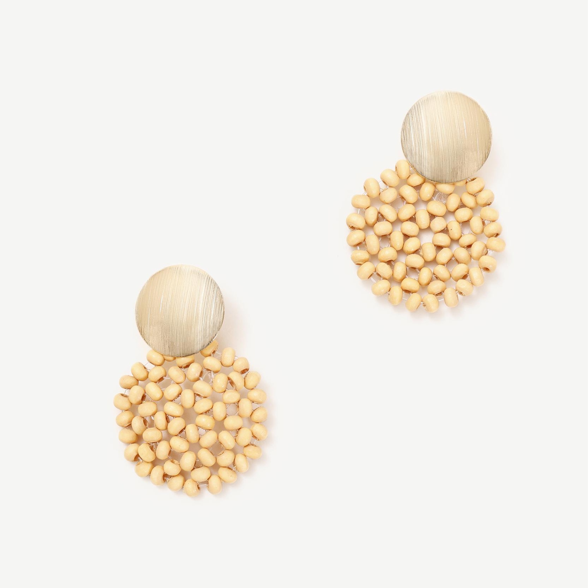 YARGICI Ahşap Boncuklu Yuvarlak Küpe