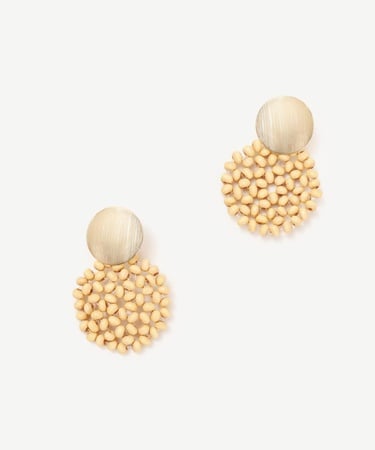  YARGICI Ahşap Boncuklu Yuvarlak Küpe