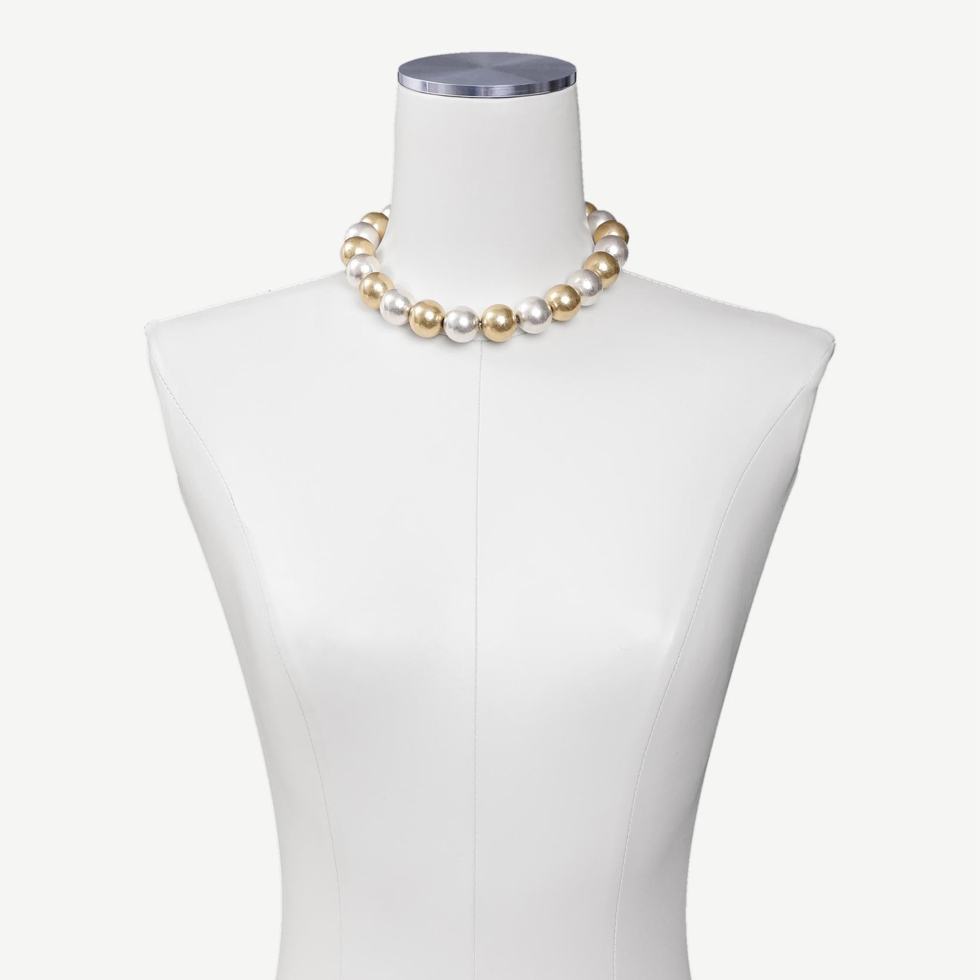 YARGICI Gümüş Ve Gold Boncuklu Büyük Kolye