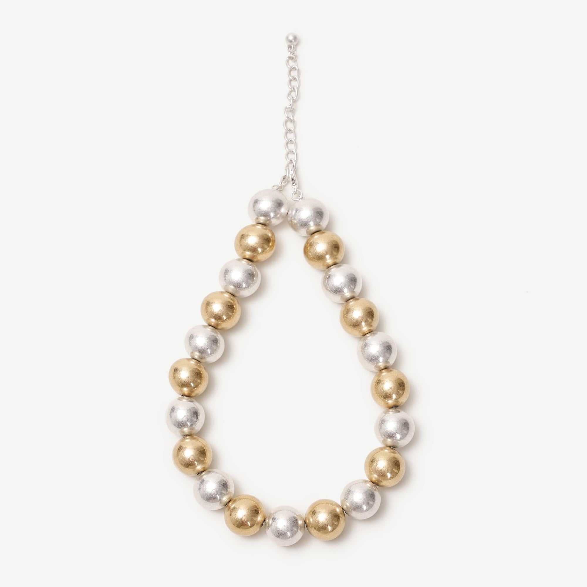 YARGICI Gümüş Ve Gold Boncuklu Büyük Kolye