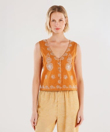  YARGICI Kolsuz Nakış Detaylı Bluz