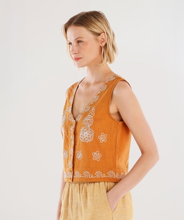  YARGICI Kolsuz Nakış Detaylı Bluz