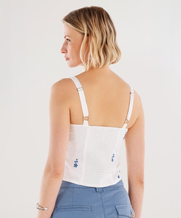  YARGICI Askılı Nakış Detaylı Bluz