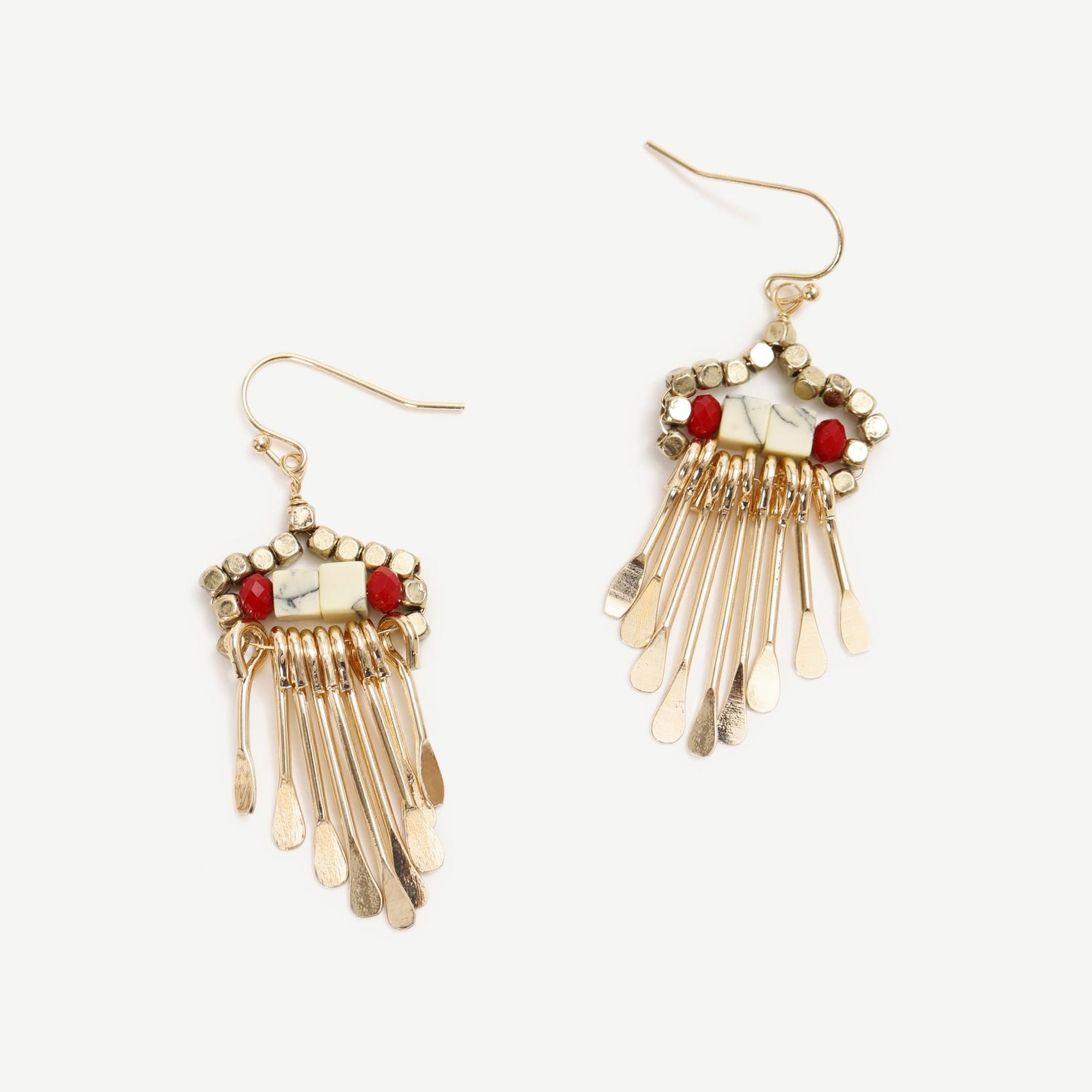 YARGICI Cam Taş Detaylı Sallantılı Küpe