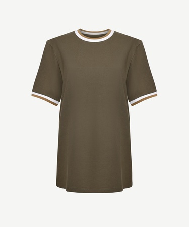  YARGICI Ribana Detaylı Erkek Bisiklet Yaka T-shirt