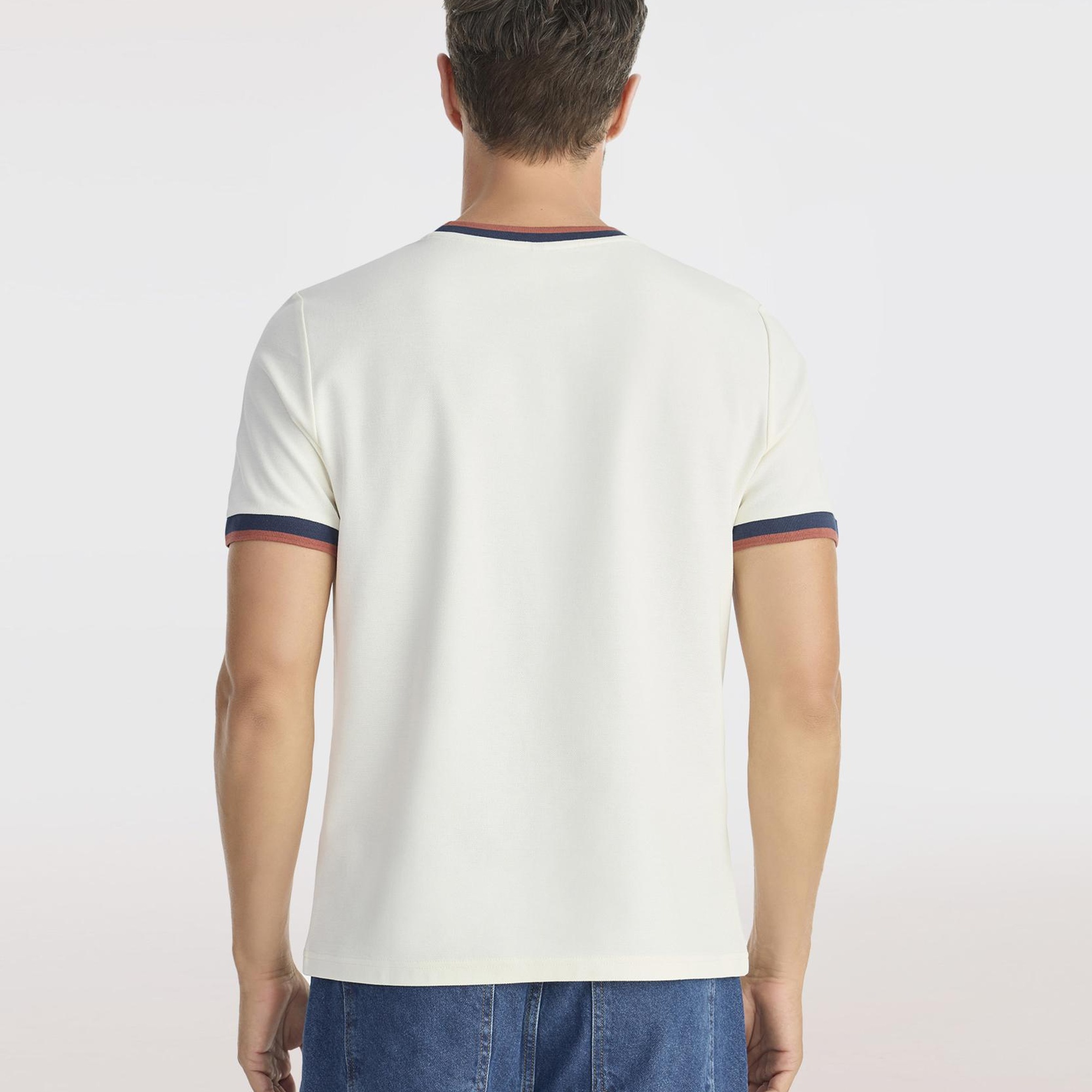 YARGICI Ribana Detaylı Erkek Bisiklet Yaka T-shirt