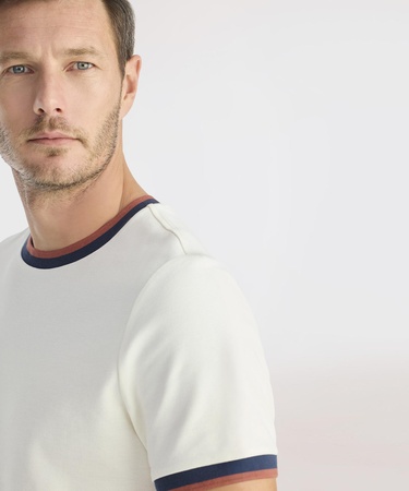  YARGICI Ribana Detaylı Erkek Bisiklet Yaka T-shirt