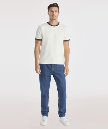  YARGICI Ribana Detaylı Erkek Bisiklet Yaka T-shirt