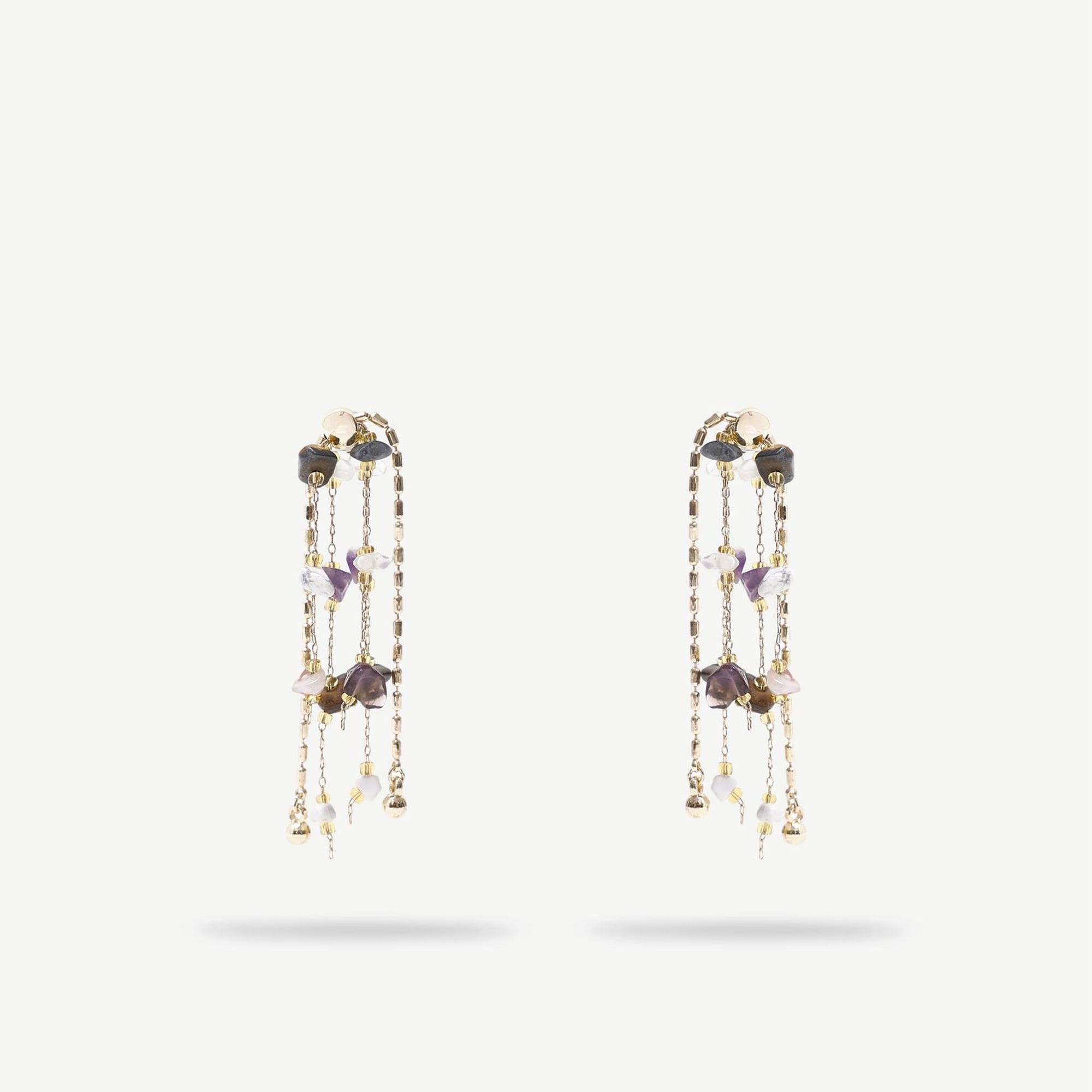 YARGICI Doğal Taş Detaylı Sallantılı Küpe