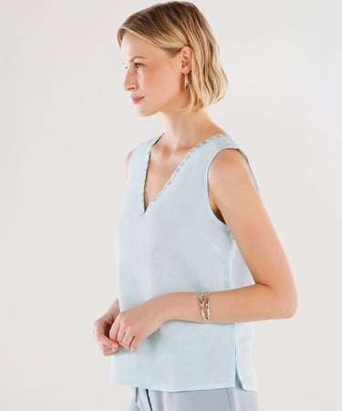  YARGICI Yakası Düğme Detaylı Bluz