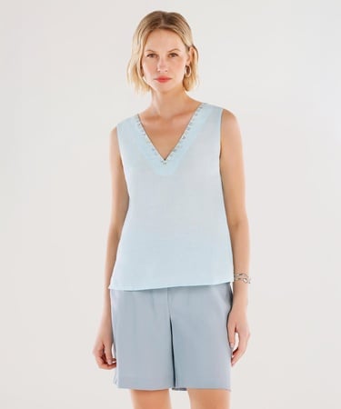  YARGICI Yakası Düğme Detaylı Bluz