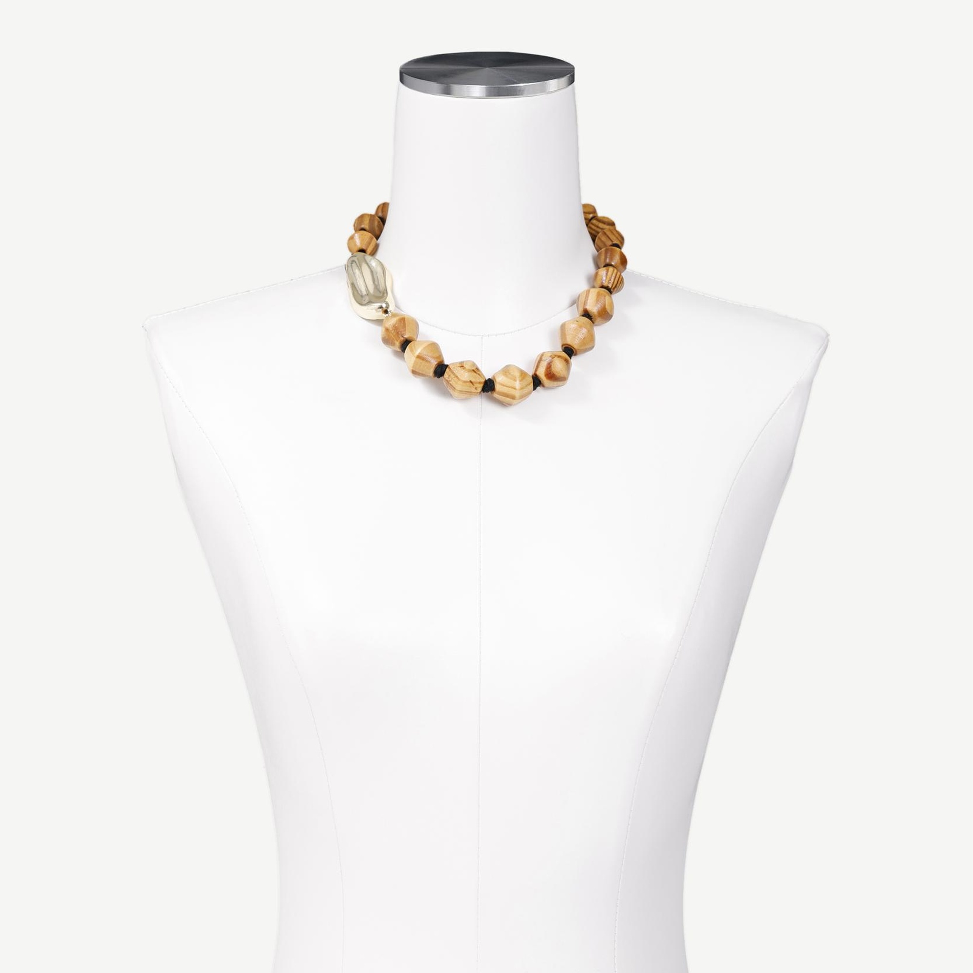 YARGICI Ahşap Boncuk Taşlı Kolye