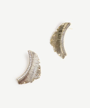  YARGICI Yaprak Formlu Gold Küpe