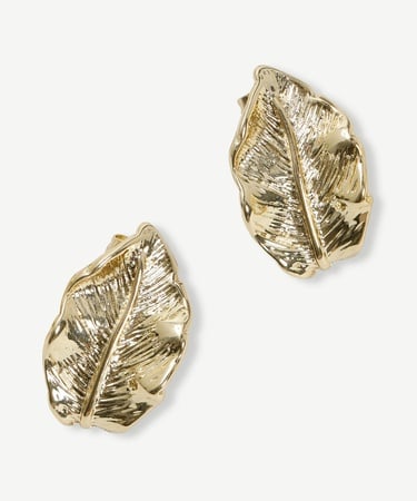  YARGICI Yaprak Formlu Gold Küpe