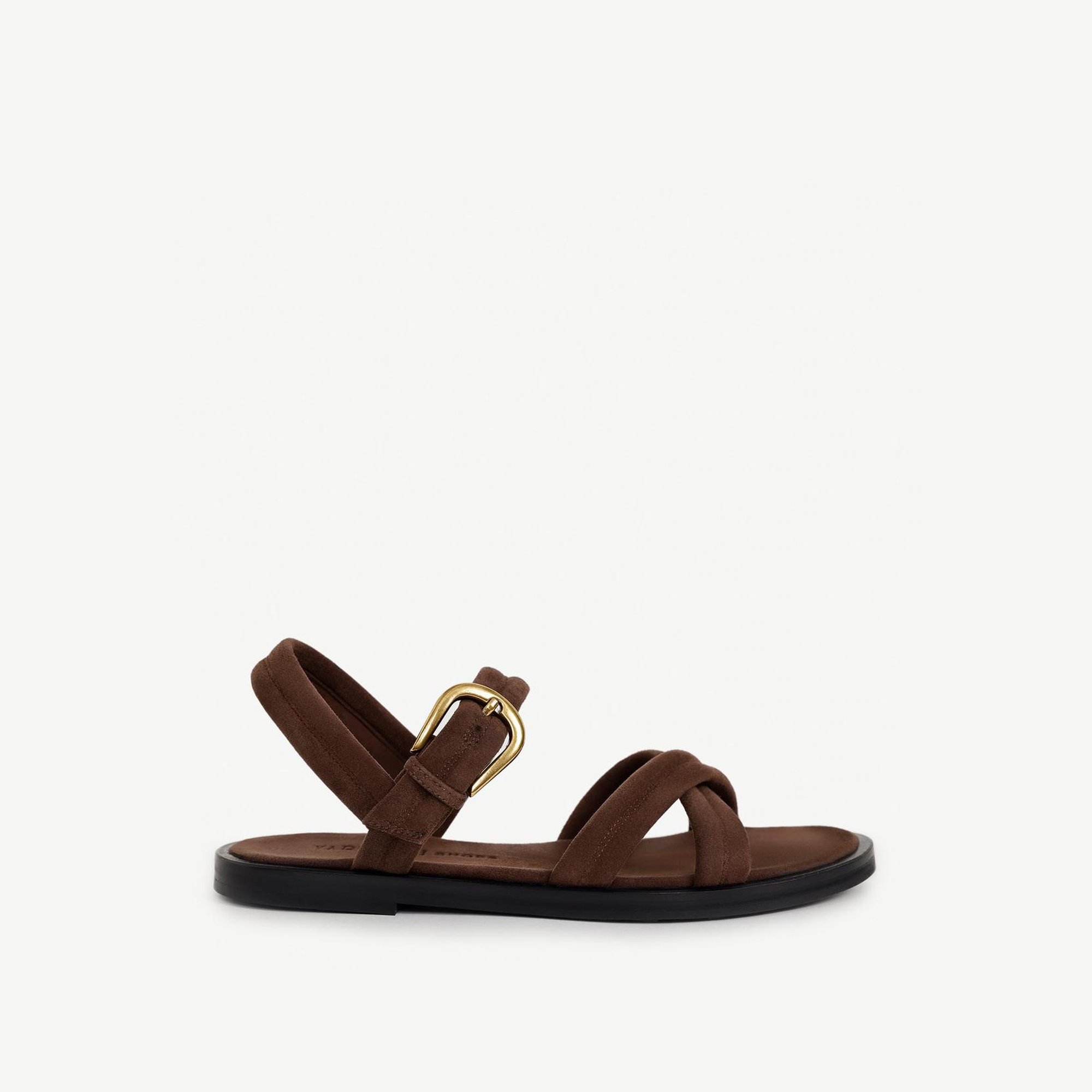 YARGICI Pedli Çapraz Deri Düz Sandalet