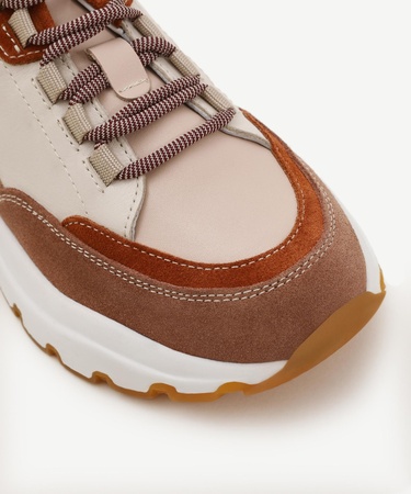  YARGICI Kalın Tabanlı Deri Spor Ayakkabı