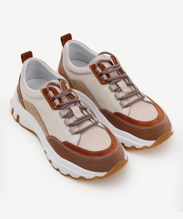  YARGICI Kalın Tabanlı Deri Spor Ayakkabı