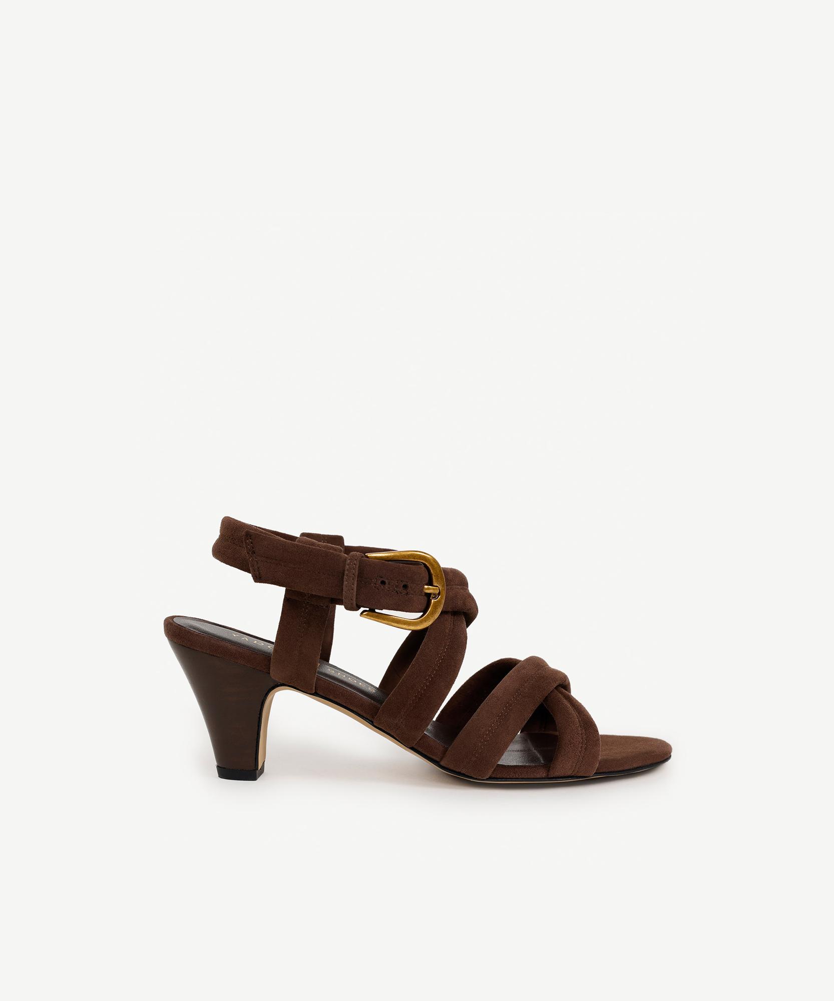  YARGICI Pedli Çapraz Deri Topuklu Ayakkabı