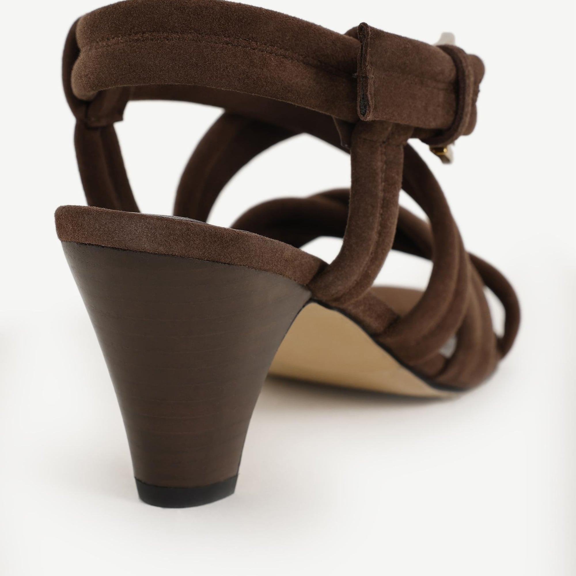 YARGICI Pedli Çapraz Deri Topuklu Ayakkabı