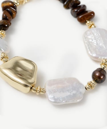  YARGICI Doğal Taş Ve İnci Detaylı Bileklik