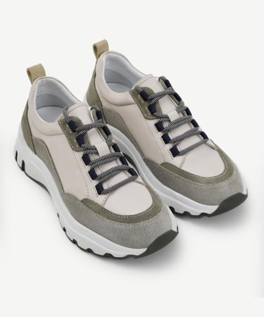  YARGICI Kalın Tabanlı Deri Spor Ayakkabı