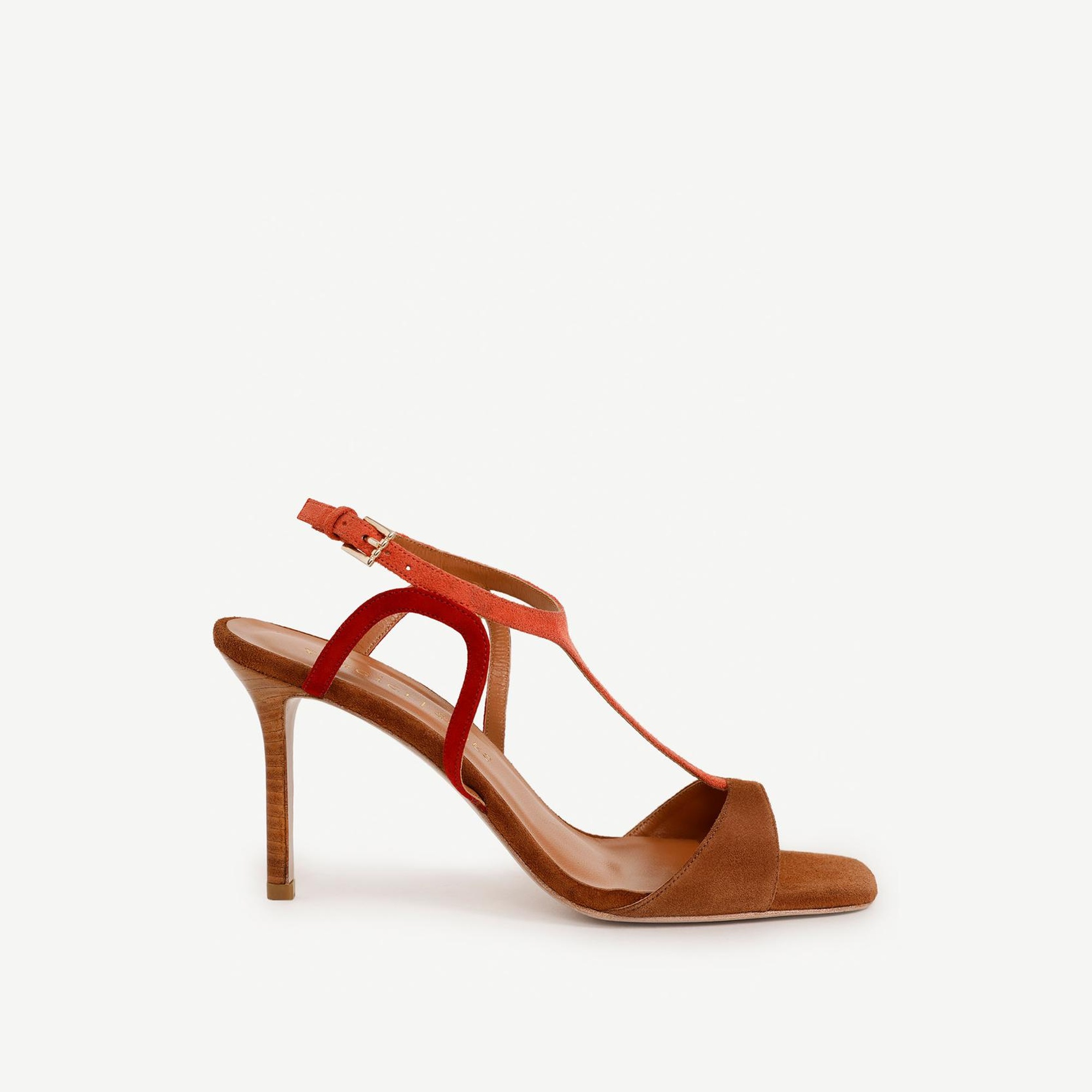 YARGICI T Bantlı Deri Topuklu Ayakkabı