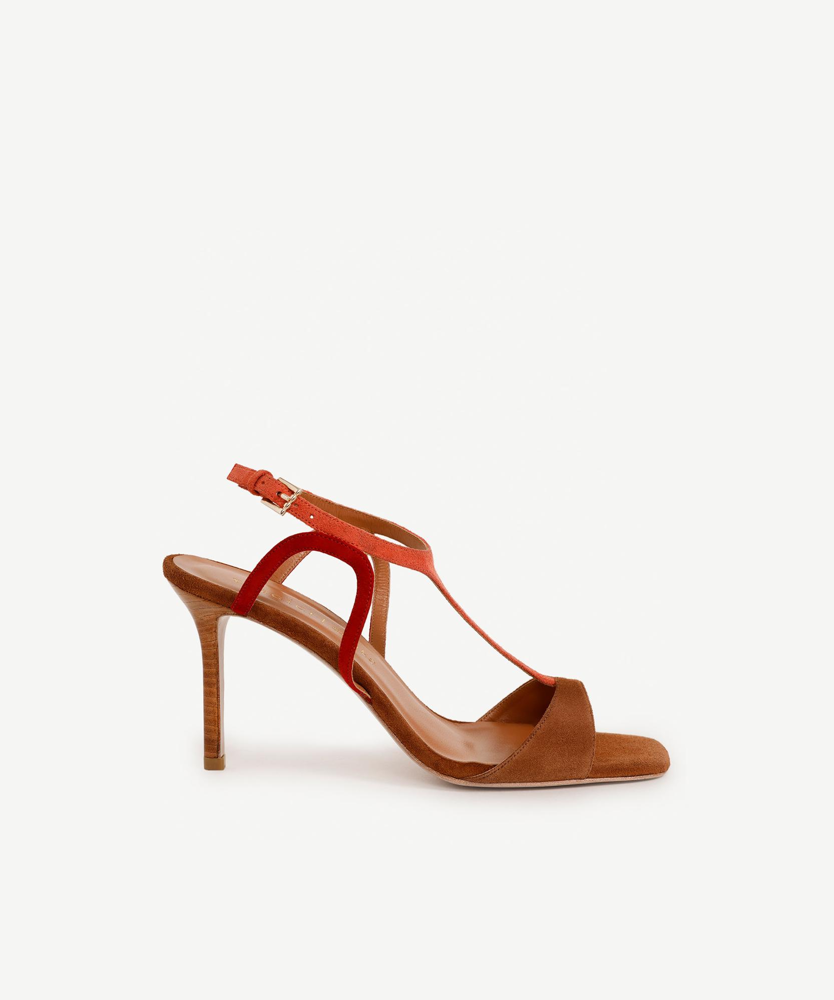  YARGICI T Bantlı Deri Topuklu Ayakkabı