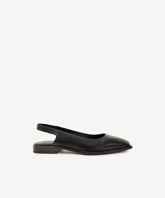  YARGICI Arkası Açık Deri Düz Ayakkabı