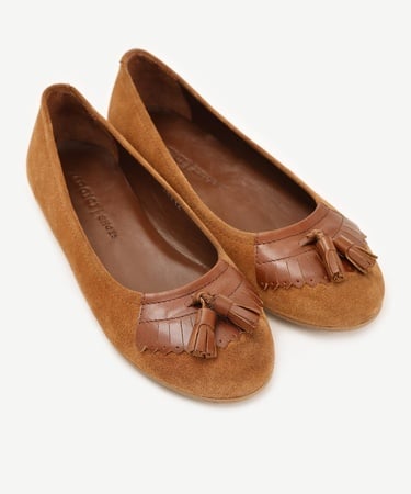  YARGICI Püskül Detaylı Deri Babet