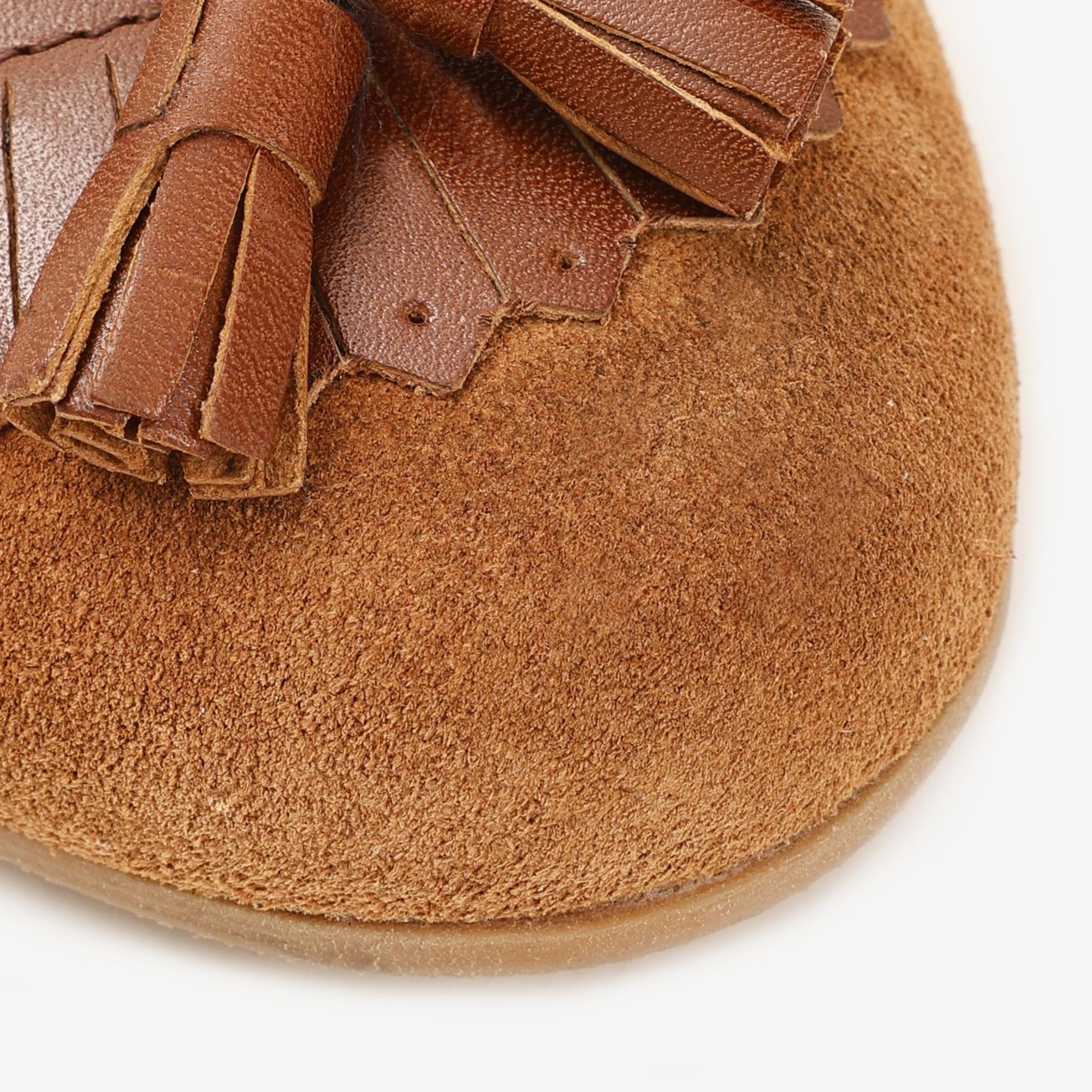 YARGICI Püskül Detaylı Deri Babet