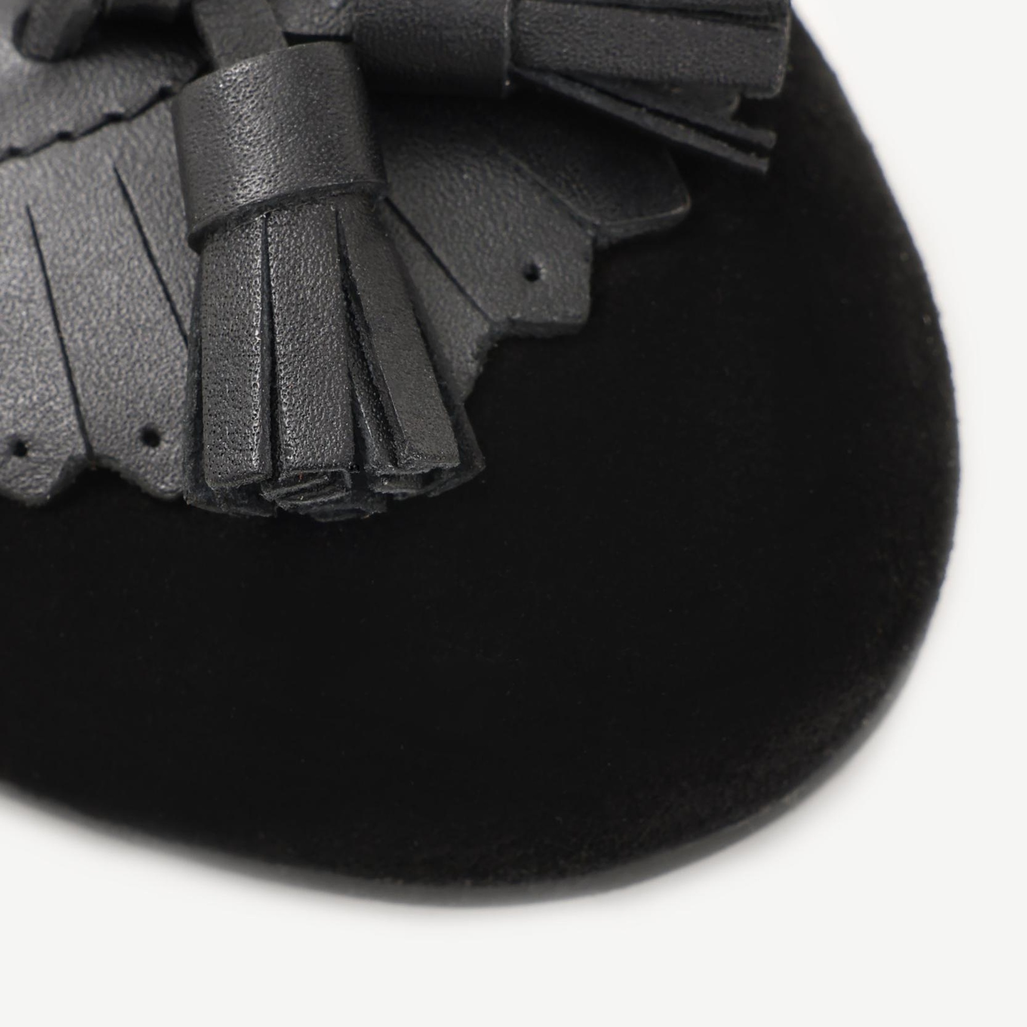 YARGICI Püskül Detaylı Deri Babet