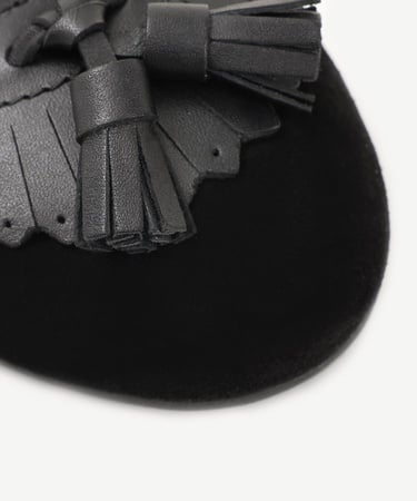  YARGICI Püskül Detaylı Deri Babet