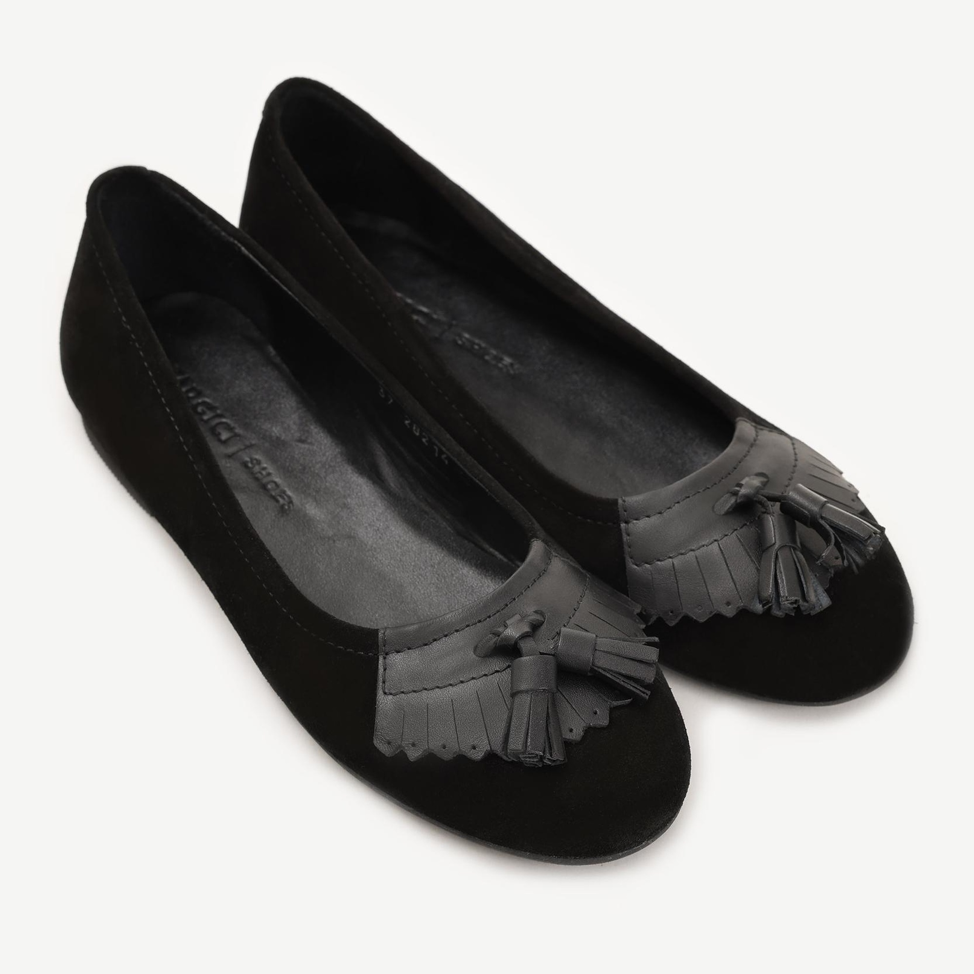 YARGICI Püskül Detaylı Deri Babet