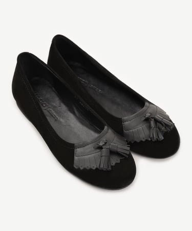  YARGICI Püskül Detaylı Deri Babet