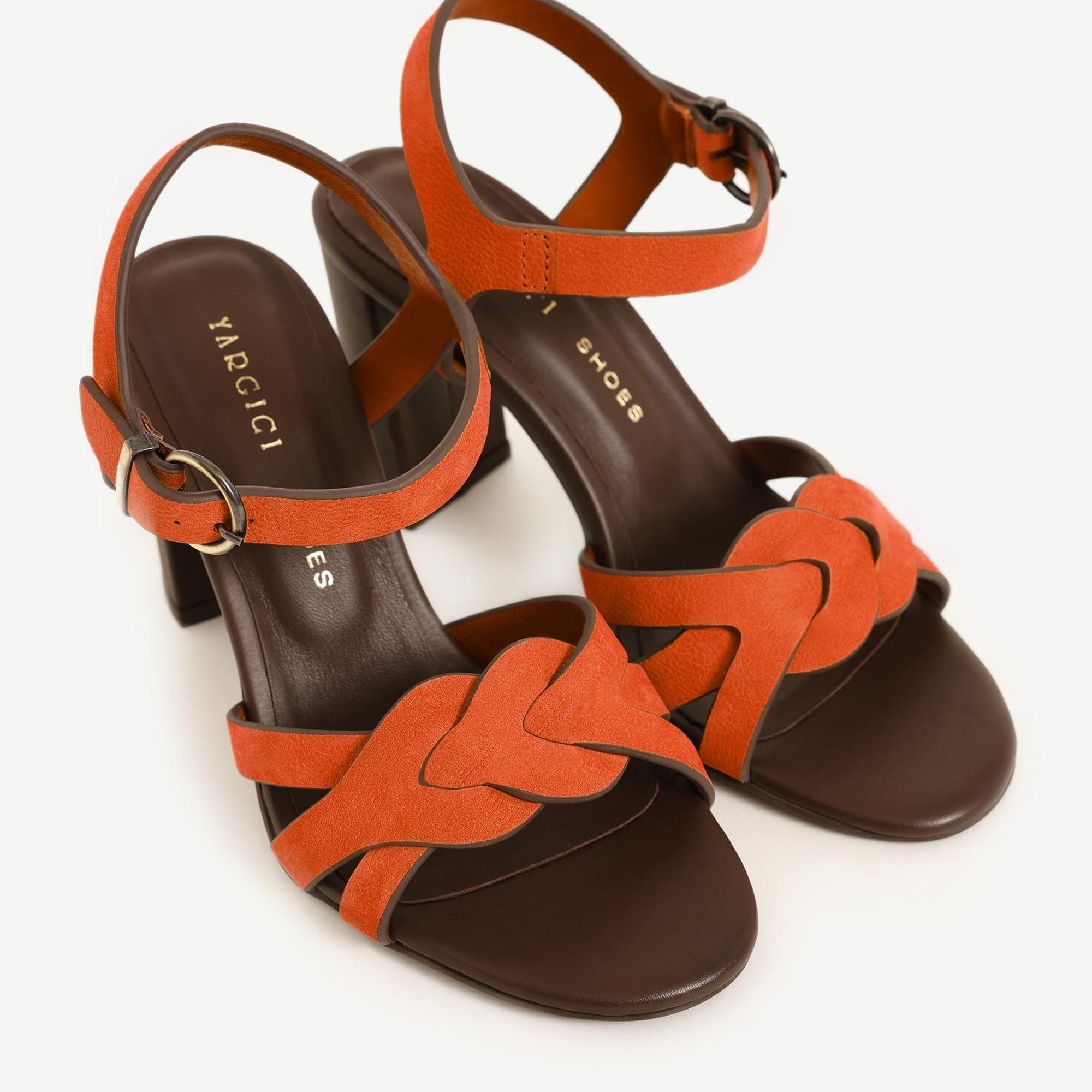 YARGICI Örgü Detaylı Deri Topuklu Ayakkabı