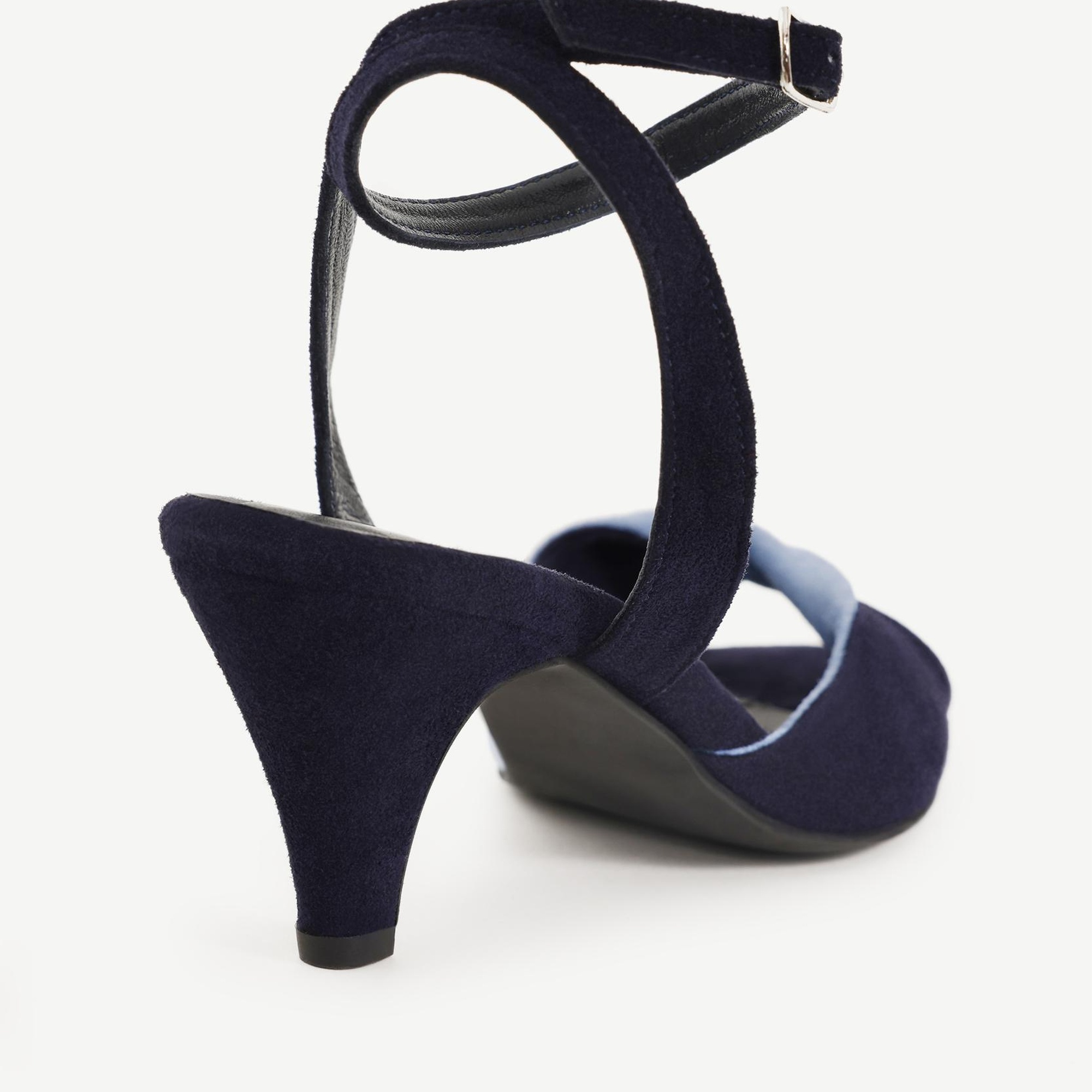 YARGICI Çapraz Renk Detaylı Deri Topuklu Ayakkabı