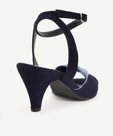  YARGICI Çapraz Renk Detaylı Deri Topuklu Ayakkabı