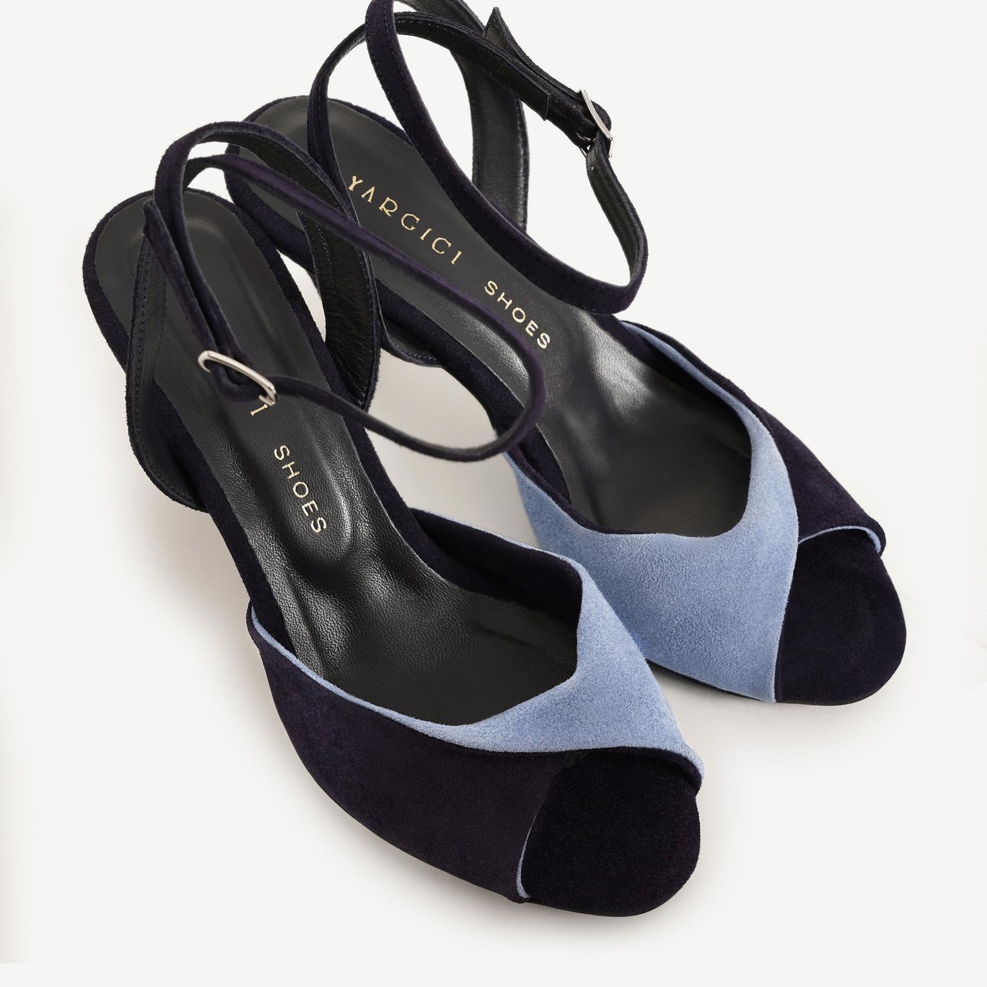 YARGICI Çapraz Renk Detaylı Deri Topuklu Ayakkabı