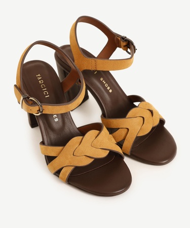  YARGICI Örgü Detaylı Deri Topuklu Ayakkabı