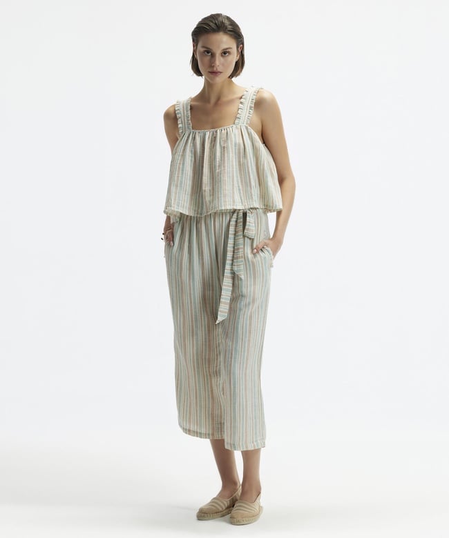  YARGICI Askılı Dökümlü Bluz