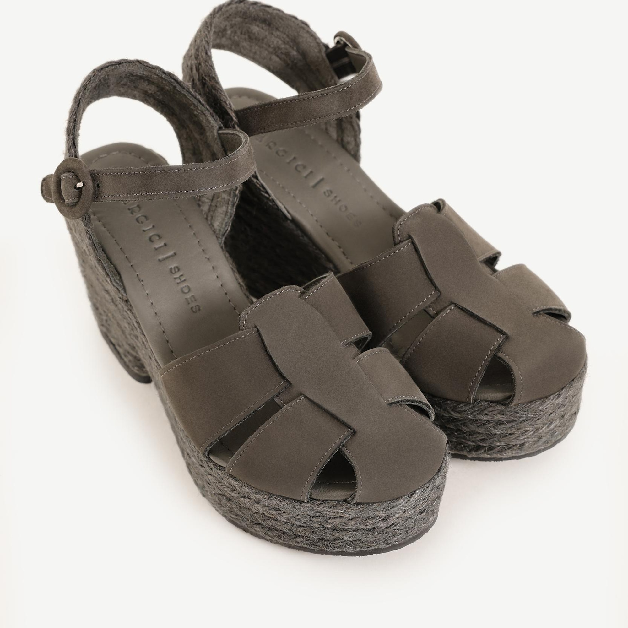 YARGICI Yüksek Tabanlı Deri Espadril