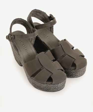  YARGICI Yüksek Tabanlı Deri Espadril