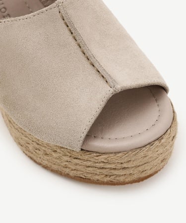  YARGICI Hasır Toka Detaylı Yüksek Deri Espadril