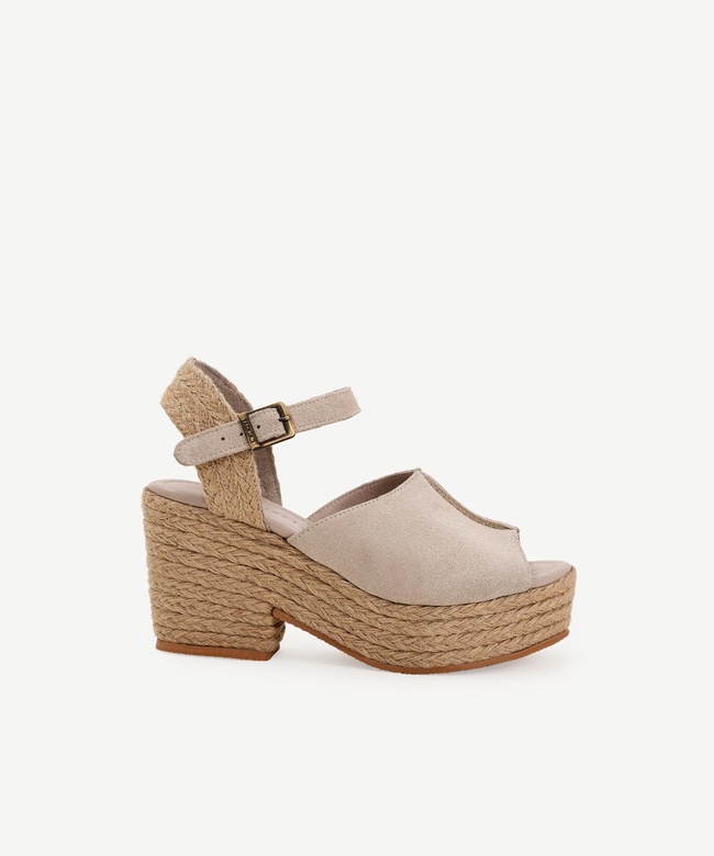  YARGICI Hasır Toka Detaylı Yüksek Deri Espadril