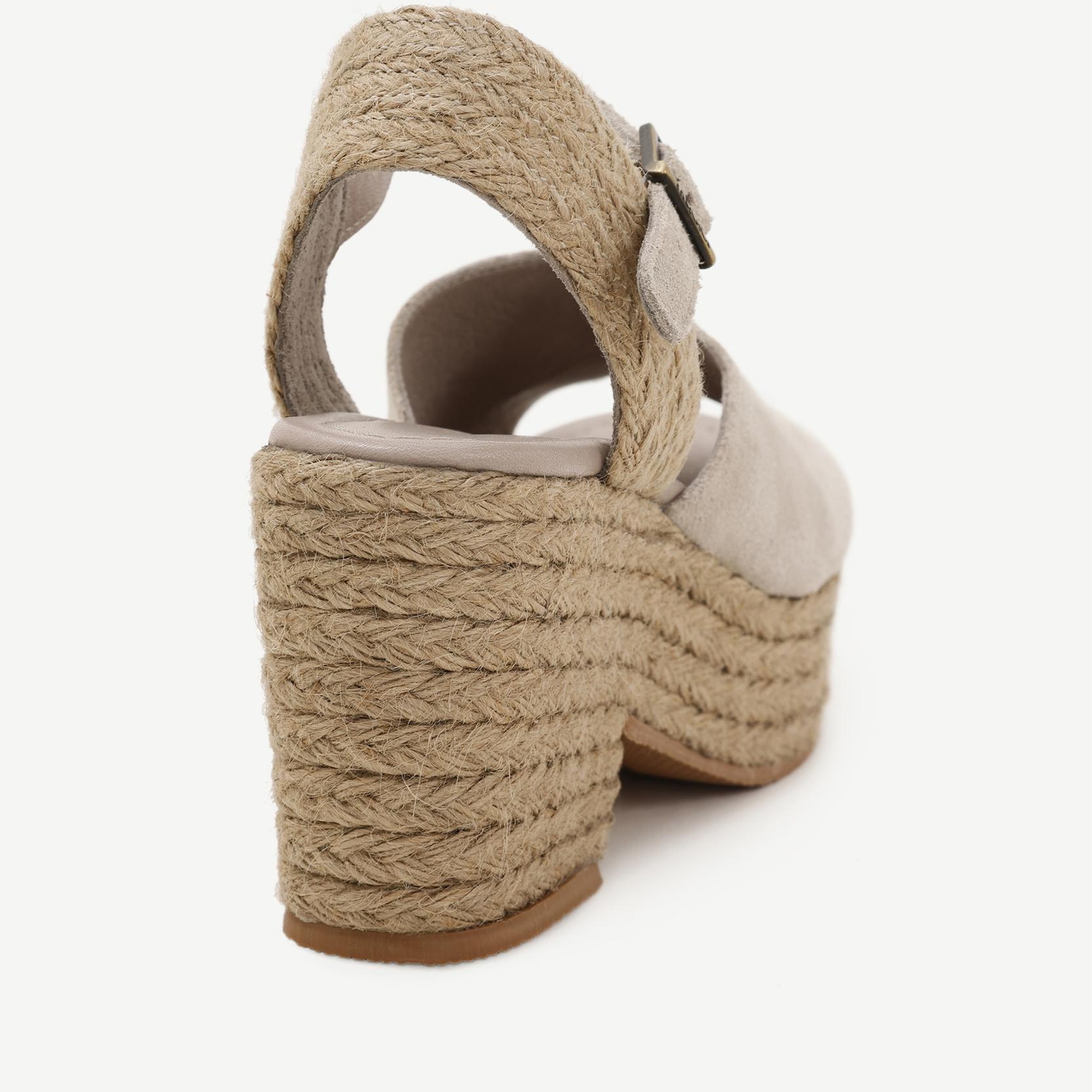 YARGICI Hasır Toka Detaylı Yüksek Deri Espadril