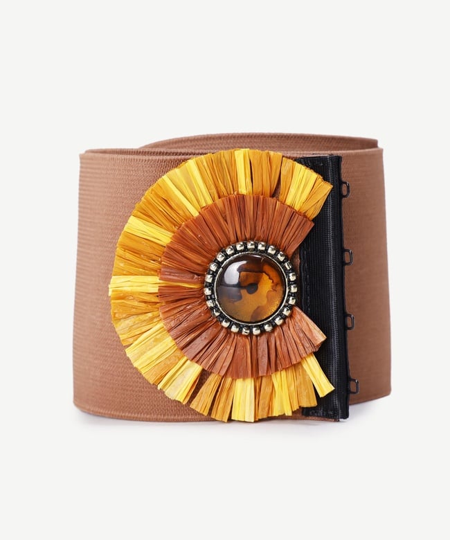  YARGICI Rafya Aksesuar Detaylı Lastik Kemer